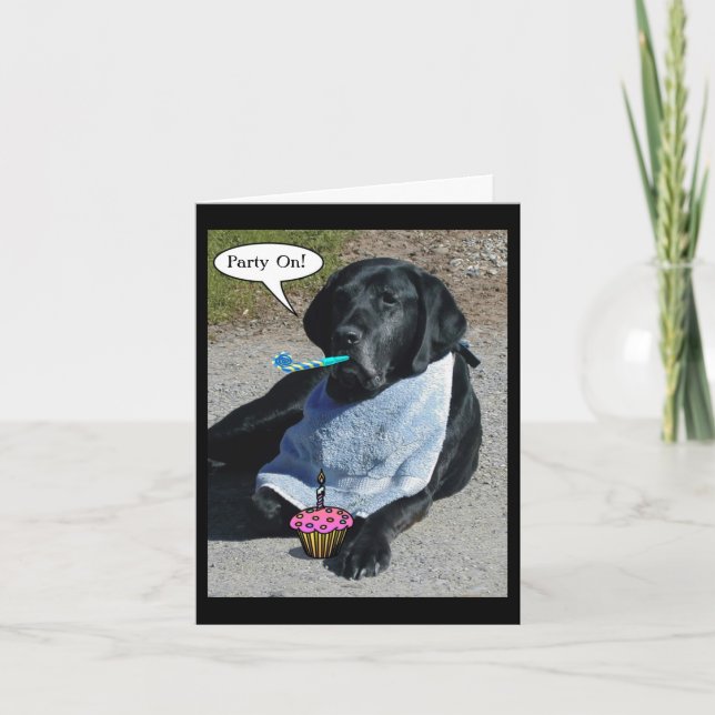 Tarjeta de perro fiesta - "Boone" (Anverso)
