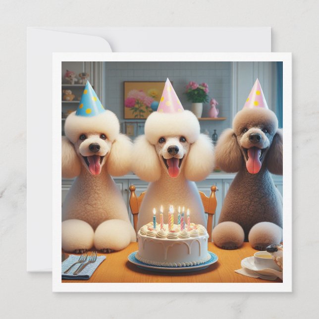 Tarjeta de perro, Fiesta de perro, cumpleaños de p (Anverso)
