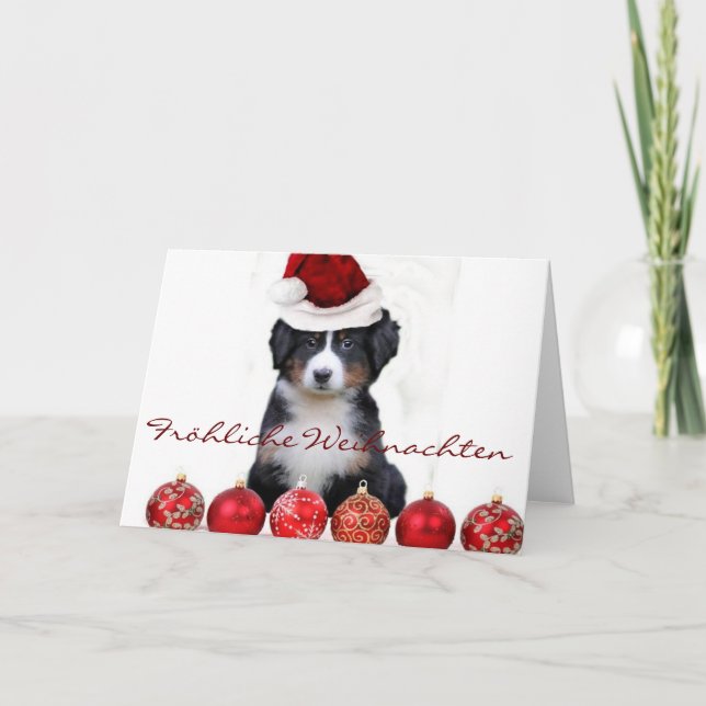 Tarjeta de perro Fröhliche Weihnachten Bernese Mou (Anverso)