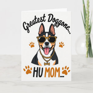 Tarjeta de perro genial con patrón de huella de pa