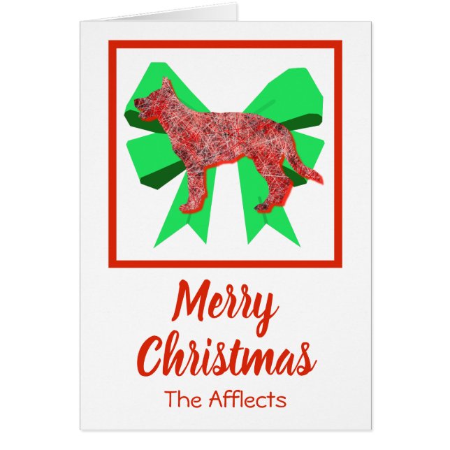 Tarjeta de perro pastor/Navidad alsaciano (Frente)