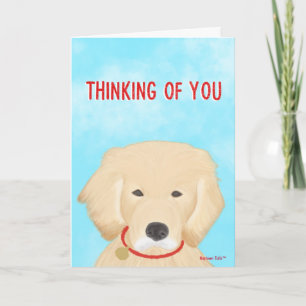 Tarjeta de Perro Pensando en Ti Golden Retriever