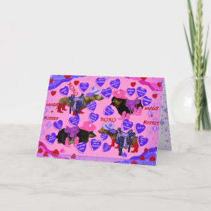 Tarjeta de perro salchicha del día de San Valentín