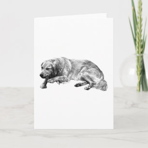 Tarjeta de perro tranquilo realista