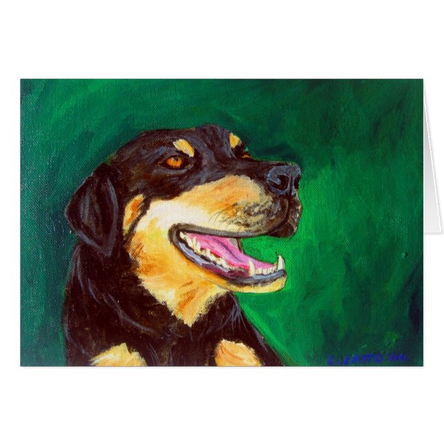 Tarjeta de perro verde (Anverso (Horizontal))