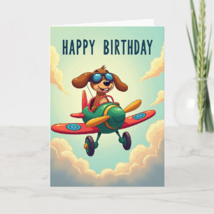 Tarjeta de Perro Volador Alegre
