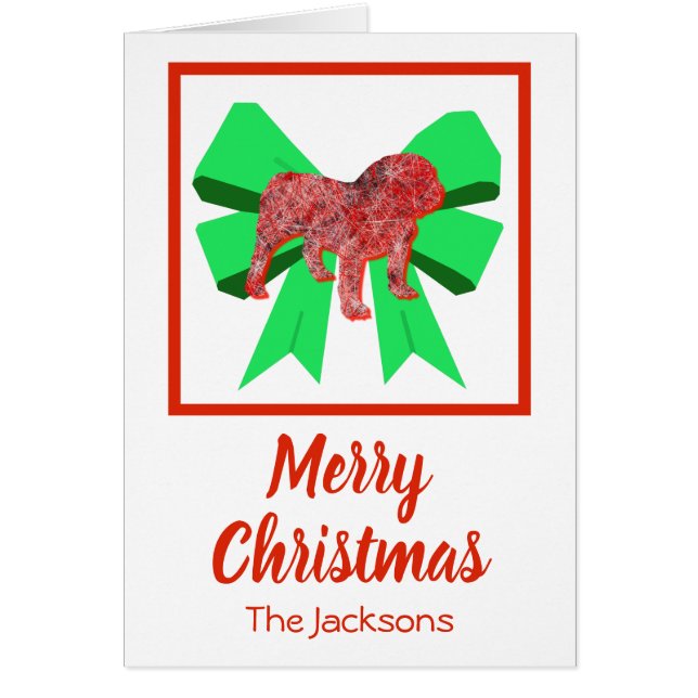 Tarjeta de perro y vaca para Navidades adorables d (Frente)