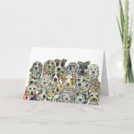Tarjeta de perros artísticos en blanco