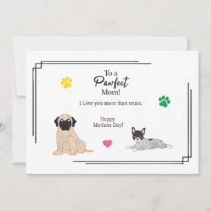 Tarjeta de perros del día de la madre