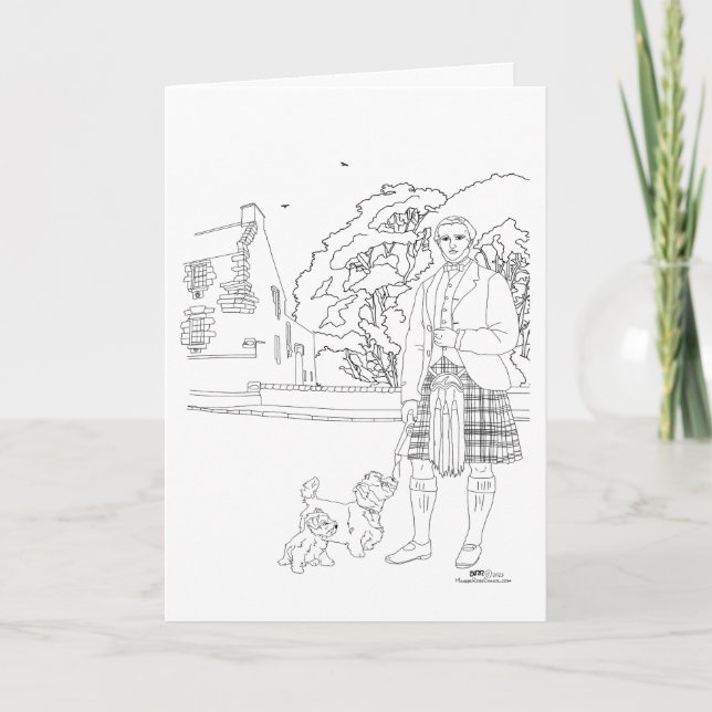 Tarjeta de perros Westie Highlander del Castillo B (Anverso)