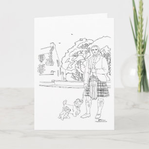 Tarjeta de perros Westie Highlander del Castillo B