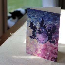 Tarjeta de persona de gato Wiccan Cat Witch Moon G