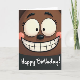 Tarjeta de personaje sonriente alegre