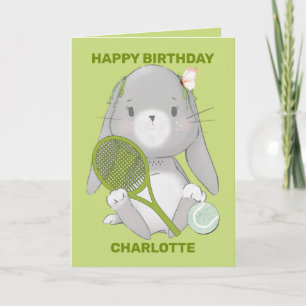 Tarjeta de personalizable 2.0 del conejo de tenis 
