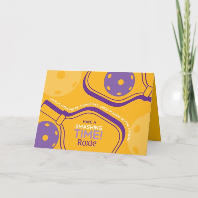 Tarjeta de Personalizable amarillo de cumpleaños f (Anverso)