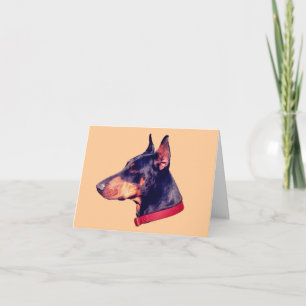 Tarjeta de Personalizable Black Doberman Face