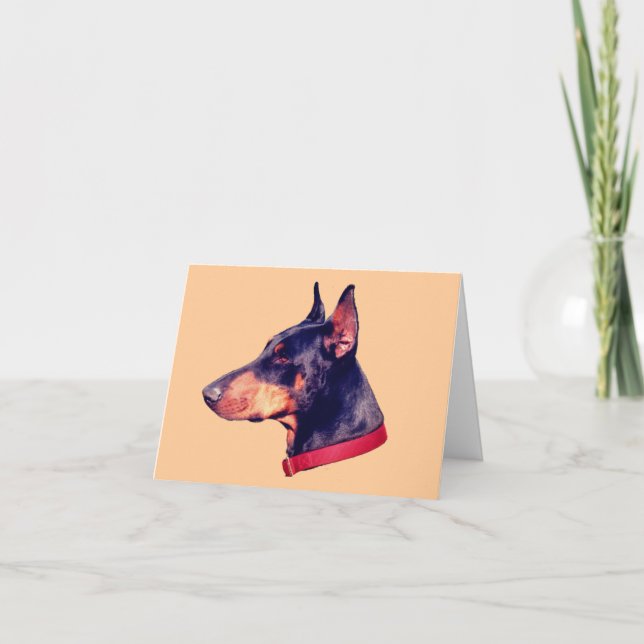 Tarjeta de Personalizable Black Doberman Face (Anverso)