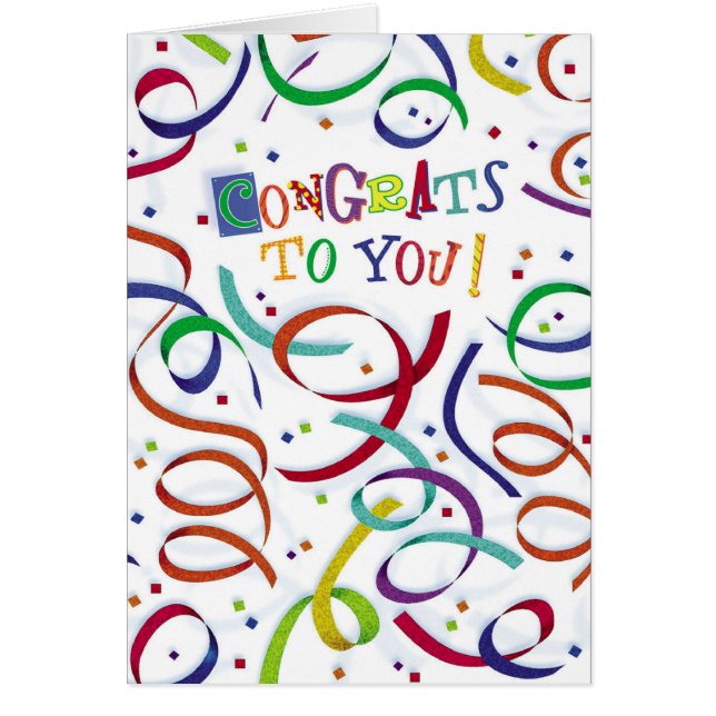 Tarjeta de personalizable colorida congrats (Frente)