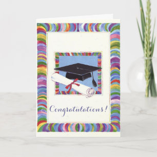 Tarjeta de personalizable colorida para graduación