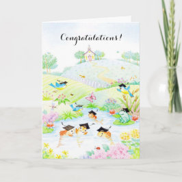 Tarjeta de personalizable de animales de graduació