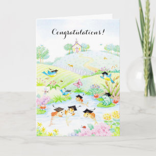 Tarjeta de personalizable de animales de graduació