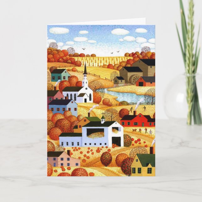 Tarjeta de personalizable de ciudad escénica otoño (Anverso)