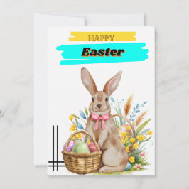 Tarjeta de Personalizable de conejo de Pascua