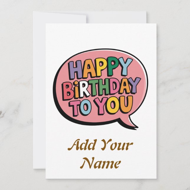 Tarjeta de personalizable de cumpleaños feliz (Anverso)