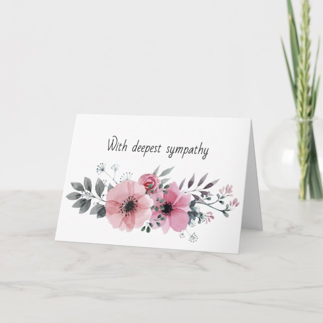 Tarjeta de personalizable de flores funerarias de  (Anverso)