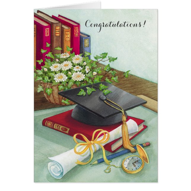 Tarjeta de personalizable de graduación de gorro d (Frente)