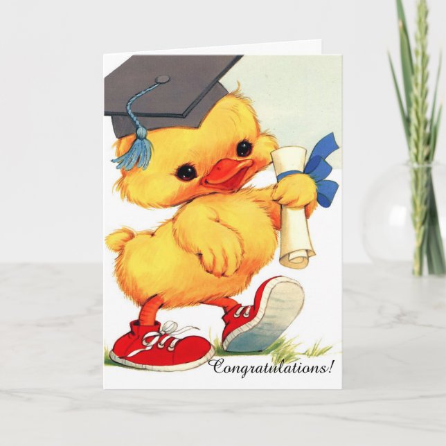 Tarjeta de personalizable de graduación de pato su (Anverso)