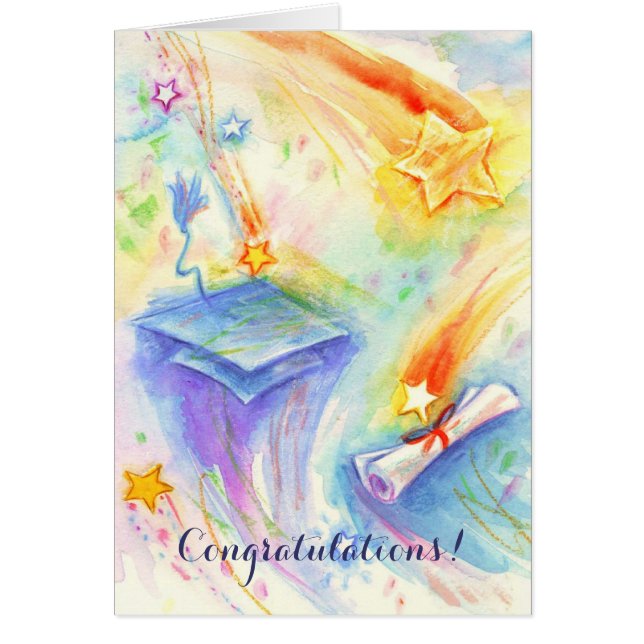 Tarjeta de personalizable de graduación de tapón a (Frente)