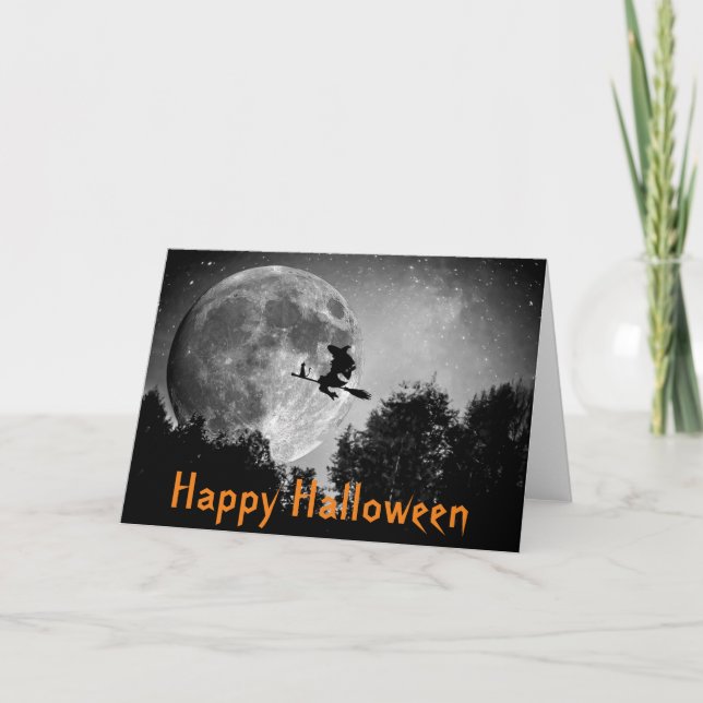 Tarjeta de Personalizable de Halloween de Brujas y (Anverso)