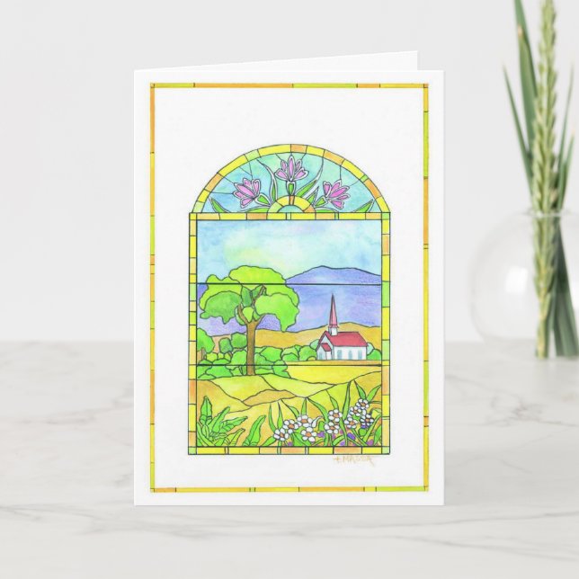 Tarjeta de personalizable de la iglesia de cristal (Anverso)