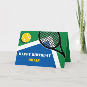 Tarjeta de personalizable de la pista de tenis azu