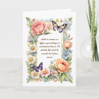Tarjeta De Personalizable De Mariposas Púrpura Y G