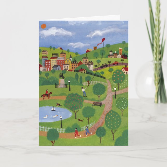 Tarjeta de personalizable de paisaje de parque (Anverso)