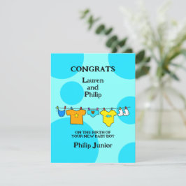 Tarjeta de Personalizable de recién nacido Boy Fel