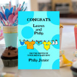 Tarjeta de Personalizable de recién nacido Boy Fel<br><div class="desc">tarjeta de felicitaciones de recién nacido boy,  fácilmente podrías personalizar el texto y presentarte con tu propia</div>