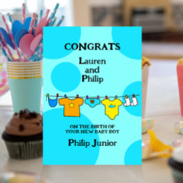 Tarjeta de Personalizable de recién nacido Boy Fel