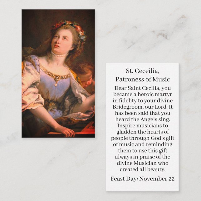 Tarjeta de Personalizable de Santa Cecielia (Anverso / Reverso)