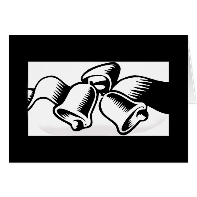 Tarjeta de Personalizable de silueta de campanas b (Anverso (Horizontal))