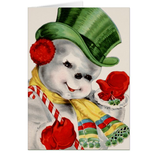 Tarjeta de personalizable de snowman de Navidad re (Frente)