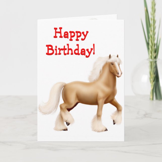 Tarjeta de Personalizable del caballo de cumpleaño (Anverso)
