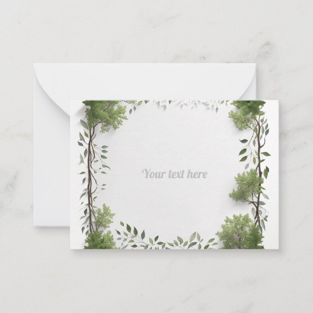 tarjeta de personalizable en un marco vegetal (Anverso)