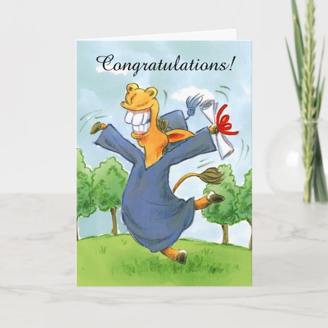 Tarjeta de personalizable feliz de la graduación d (Anverso)