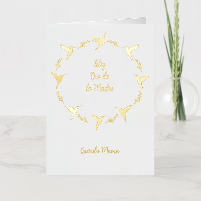 Tarjeta de personalizable Feliz Dia De Las Madres (Anverso)