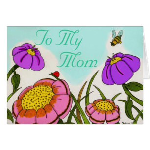 Tarjeta de Personalizable Flower Meadow "To My Mom