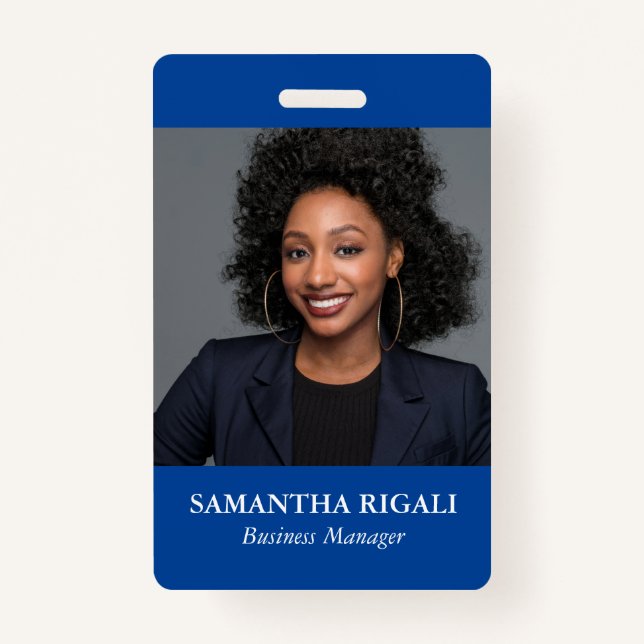 Tarjeta de Personalizable fotográfico azul (Anverso)