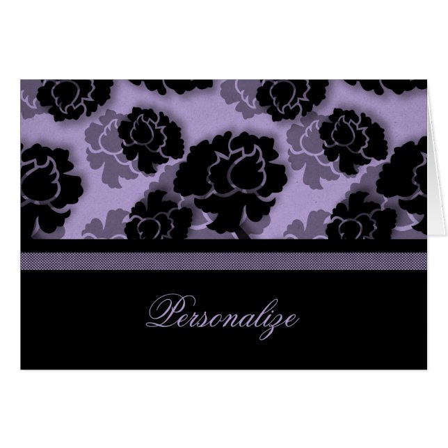 Tarjeta de Personalizable Grungy Floral Decadation (Anverso (Horizontal))